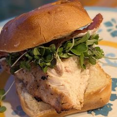 A picture of Chicken Bacon Ranch Sandwich (gluten free, dairy free).