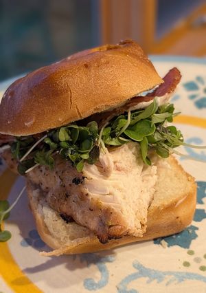 A picture of Chicken Bacon Ranch Sandwich (gluten free, dairy free).