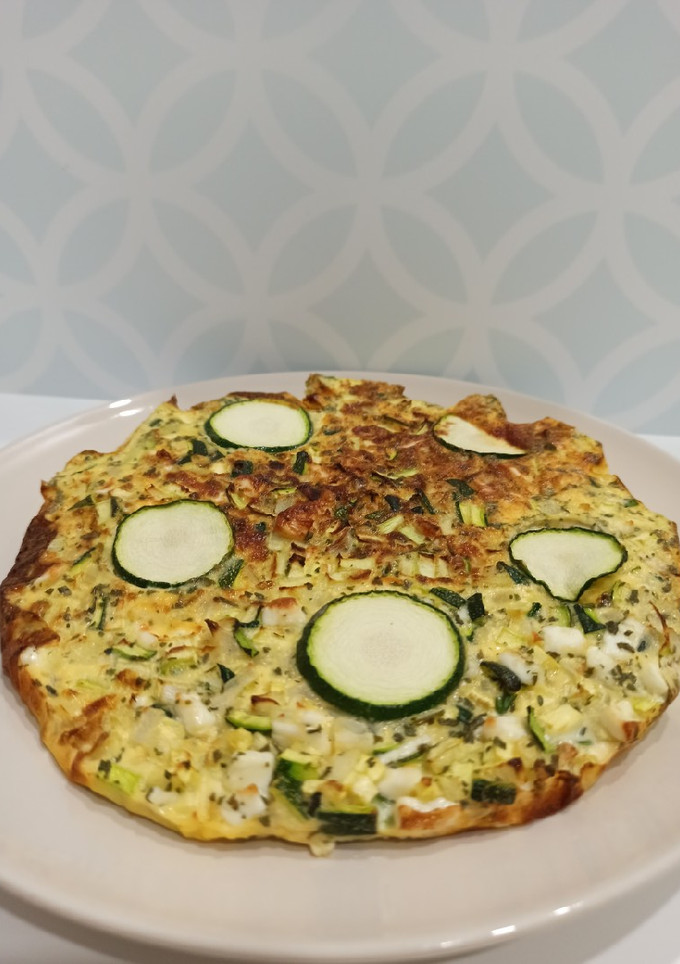 Una foto de Frittata de calabacín en airfryer