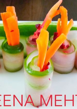 A picture of Cucumber wraps.