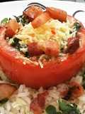 Tomates Recheados com Cottage, Bacon e Couve