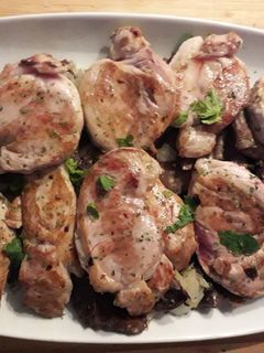 Una foto de Solomillo de cerdo con setas y champiñones