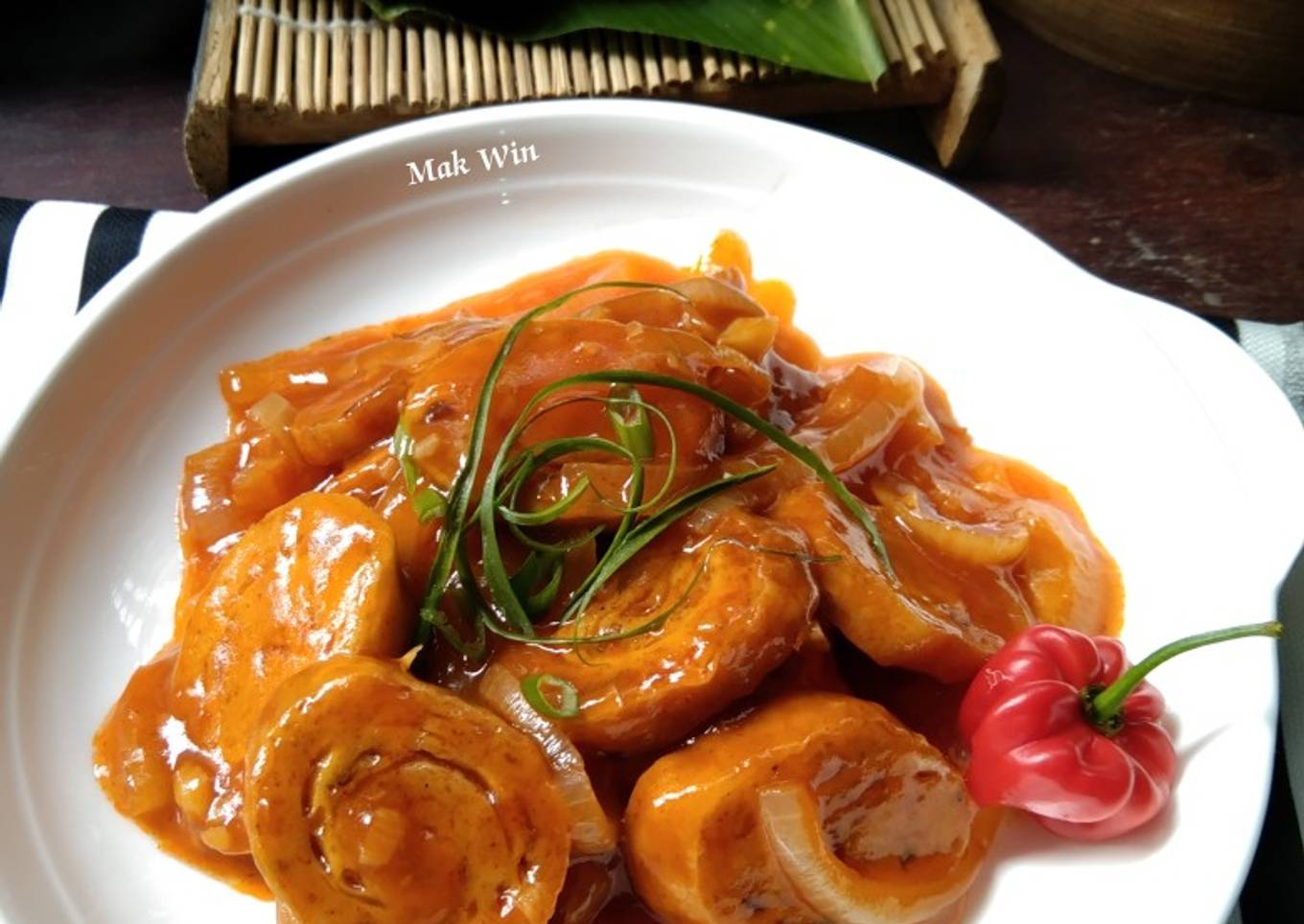 Asam manis rolade ayam sayur