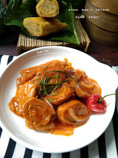 Foto resep Asam manis rolade ayam sayur