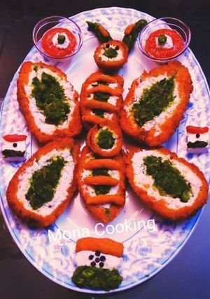 A picture of Tricolour Surprise Potatoes butterfly Cutlet.