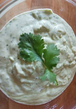 A picture of Avocado Lime Cilantro Dressing.