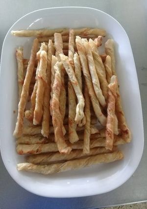 A picture of Cheese straws# Health baking for the kids#.