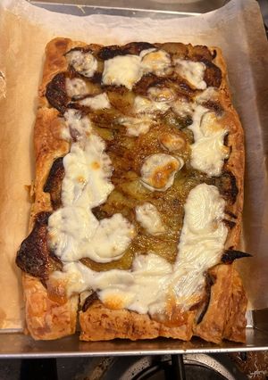 A picture of Onion and Potato Tarte Tatin.
