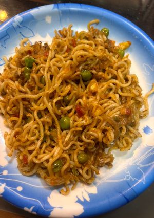 A picture of Kheema noodles.