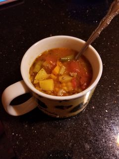 A picture of Burger veggie soup.
