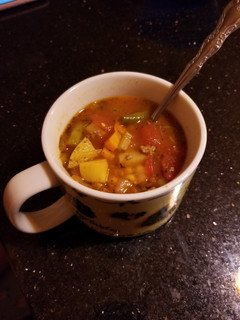 A picture of Burger veggie soup.