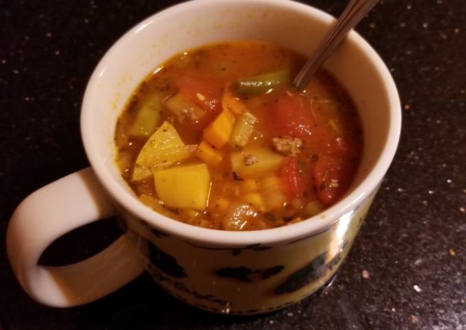 Burger veggie soup