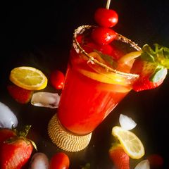 A picture of Strawberry Red kiss cocktail.