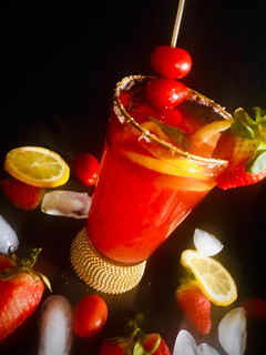 A picture of Strawberry Red kiss cocktail.