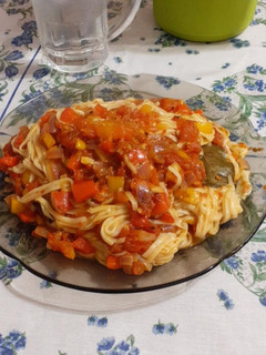 Una foto de Fideos veganos
