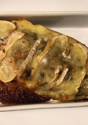 Une photo de Patate douce farcie aux champignons et saint nectaire fermier