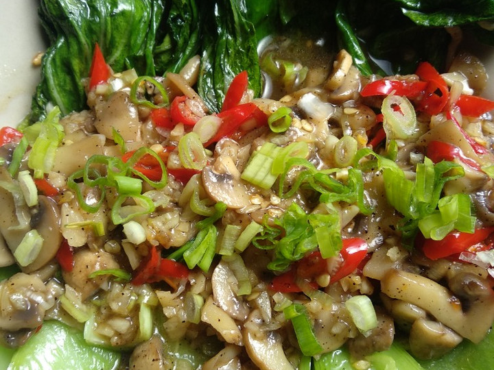 Resep: Pakcoy Jamur Lada Hitam Sederhana Dan Enak