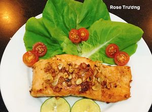 Hình của món Cá Hồi Áp Chảo.