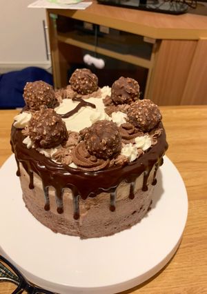 Foto resep Chocolate cake with stabilized whipped cream