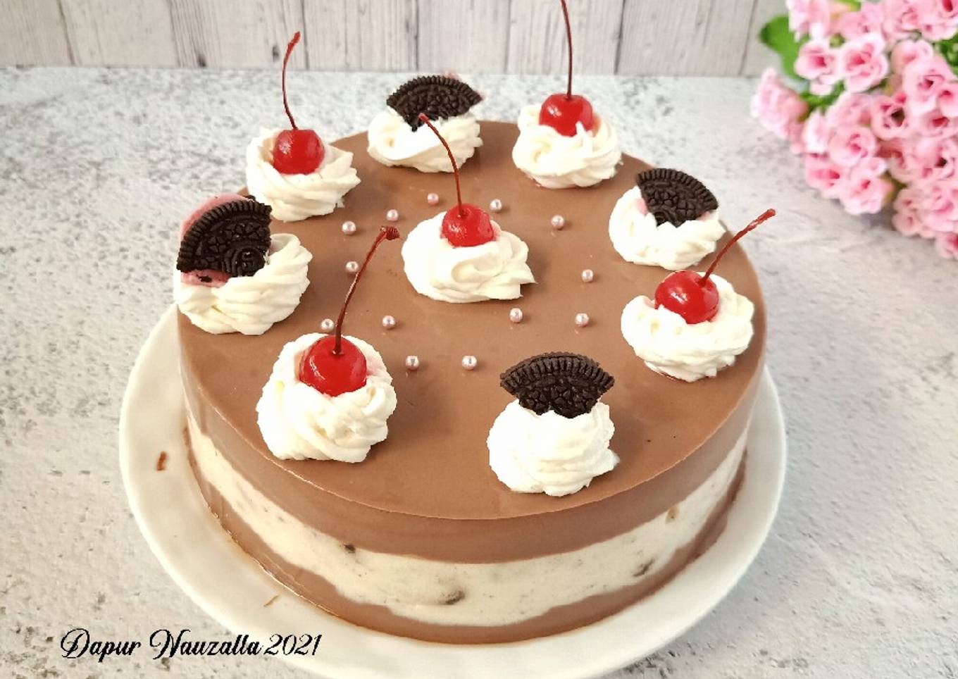 Puding Lapis Coklat Oreo
