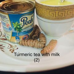A picture of Turmeric tea with milk (2)🥛.