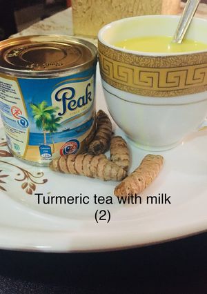 A picture of Turmeric tea with milk (2)🥛.
