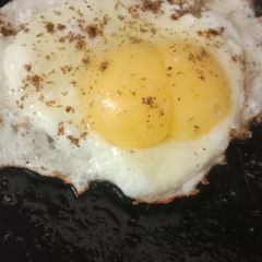 A picture of Half fry egg.