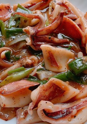 黑胡椒蔥燒透抽 #在地農 的食譜成品照片