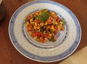 A picture of spring onion sweetcorn salad