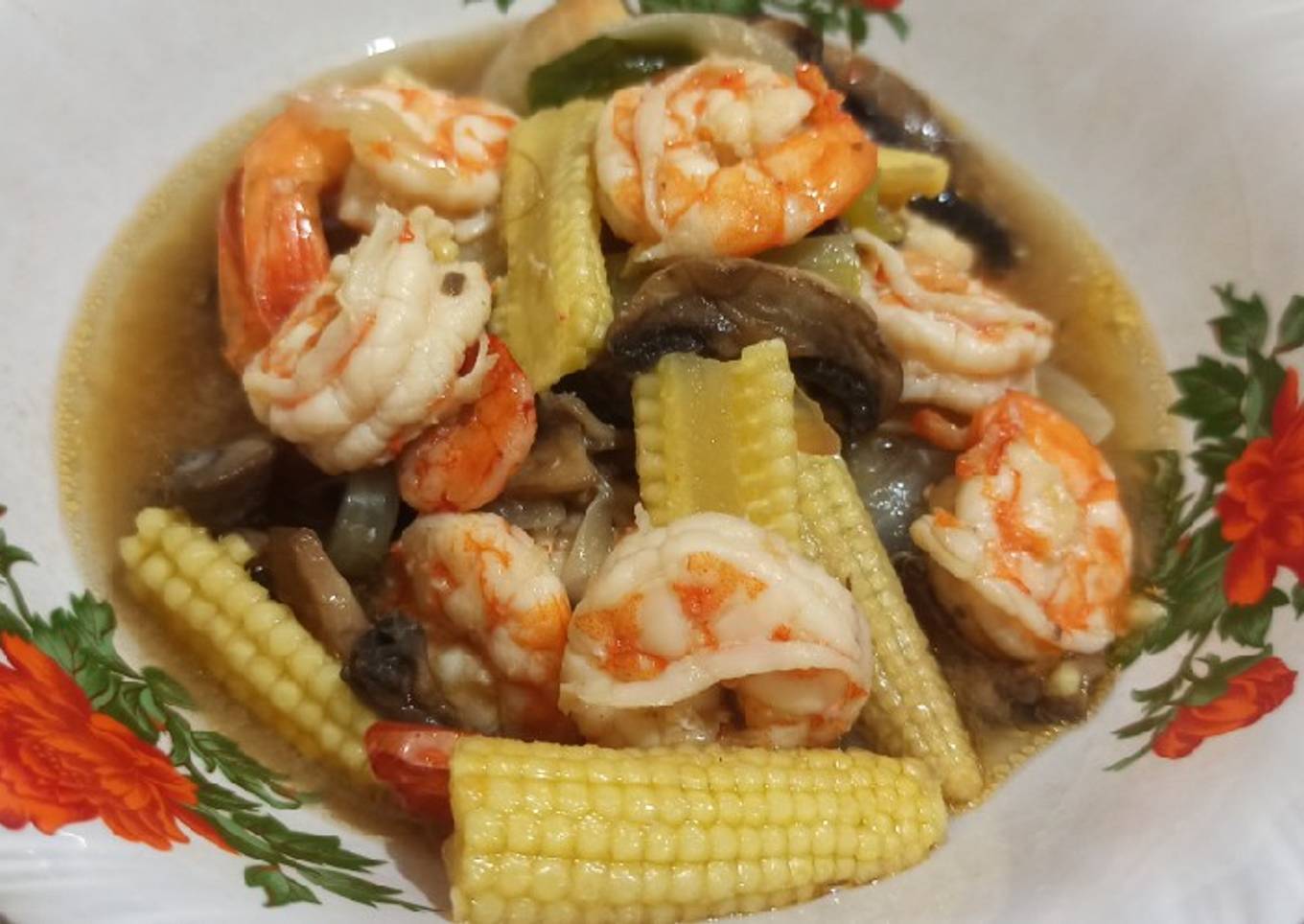 Udang Jamur Saus Tiram