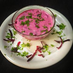 A picture of Beetroot Raita.