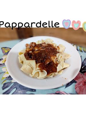 Una foto de Fideos Pappardelle Caseros