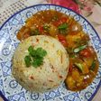 Egg Fried Rice and Chicken Manchurian