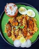 Katla fish biryani in electric rice cooker
