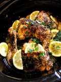 Lemon Chicken Thighs and Drumsticks with Potatoes in Slow Cooker