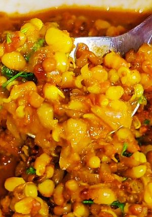 A picture of Moong Matki Usal Recipe.