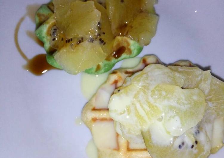 Cara Memasak Waffle kentang 2 rasa yang Gurih
