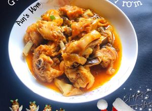 Hình của món Gà xào sa tế tôm - nấm rơm.