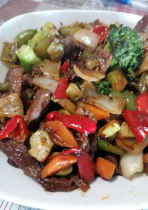 Una foto de 112. Ternera con verduras en salsa de ostras / cecofry 4d Turbo
