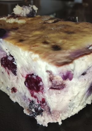 Una foto de Cheesecake de arándanos