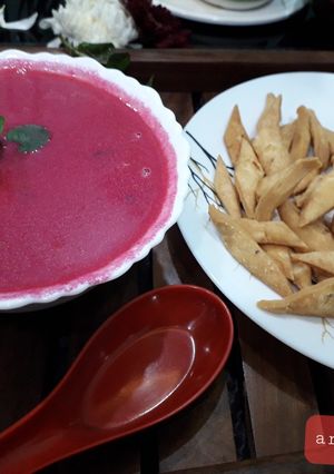 A picture of Beetroot soup.