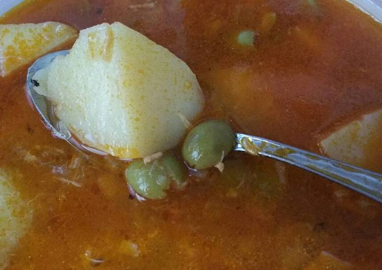 Sopa de Aceitunas, Atún, Arroz o Patatas