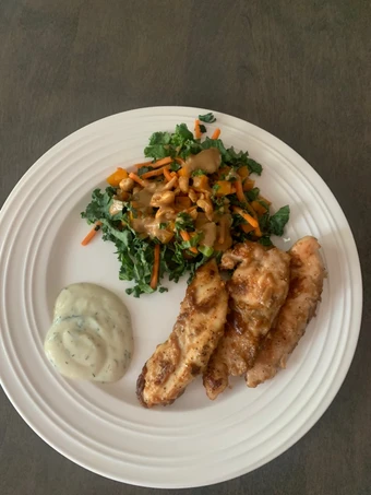 Easy Steps to Prepare Kale Peanut Slaw w peanut vinaigrette plus peanut chicken the So Delicious Appealing