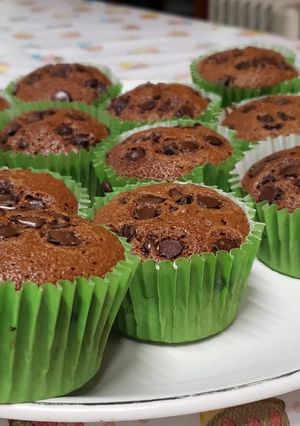 Una foto de Magdalenas de chocolate