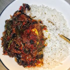 A picture of Stewed spinach.
