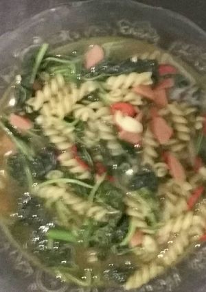 Foto resep Tumis Bayam Makaroni