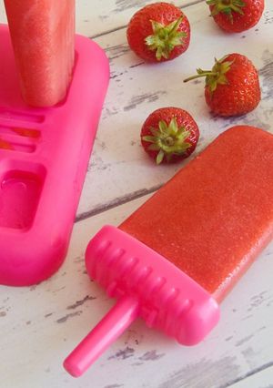A picture of Coconut & Strawberry Ice Lollies.