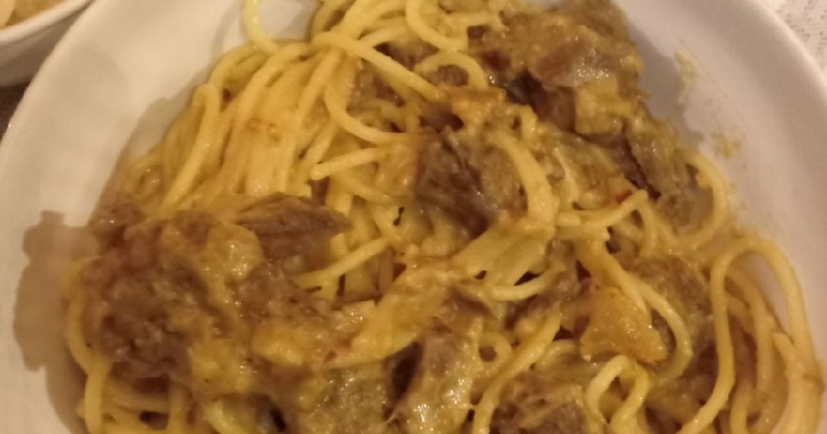 Spaghetti Rendang Resep Spaghetti Carbonara Daging Rendang Simple oleh Trisna RM - Cookpad