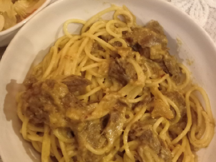 Resep: Spaghetti Carbonara Daging Rendang Simple Menu Enak Dan Mudah Dibuat