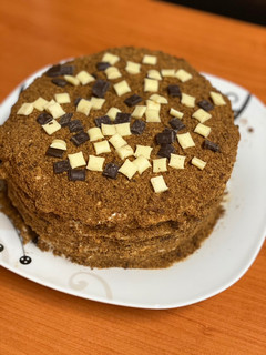 Una foto de Medovik, tarta de miel rusa!